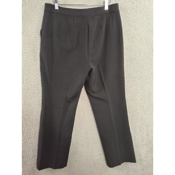 St John SoCa Dress Pants Slacks Womens Sz 10 Black Polyester Stretch Wide Leg - Picture 1 of 7